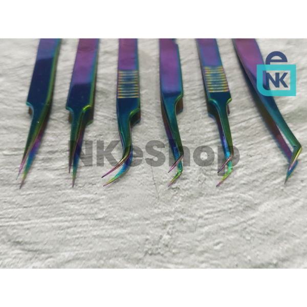 Set of 6 Tweezers Eyelashes Tweezers - Image 4